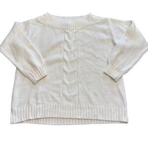NWOT Lane Bryant White Wide-neck Cable Knit Sweater